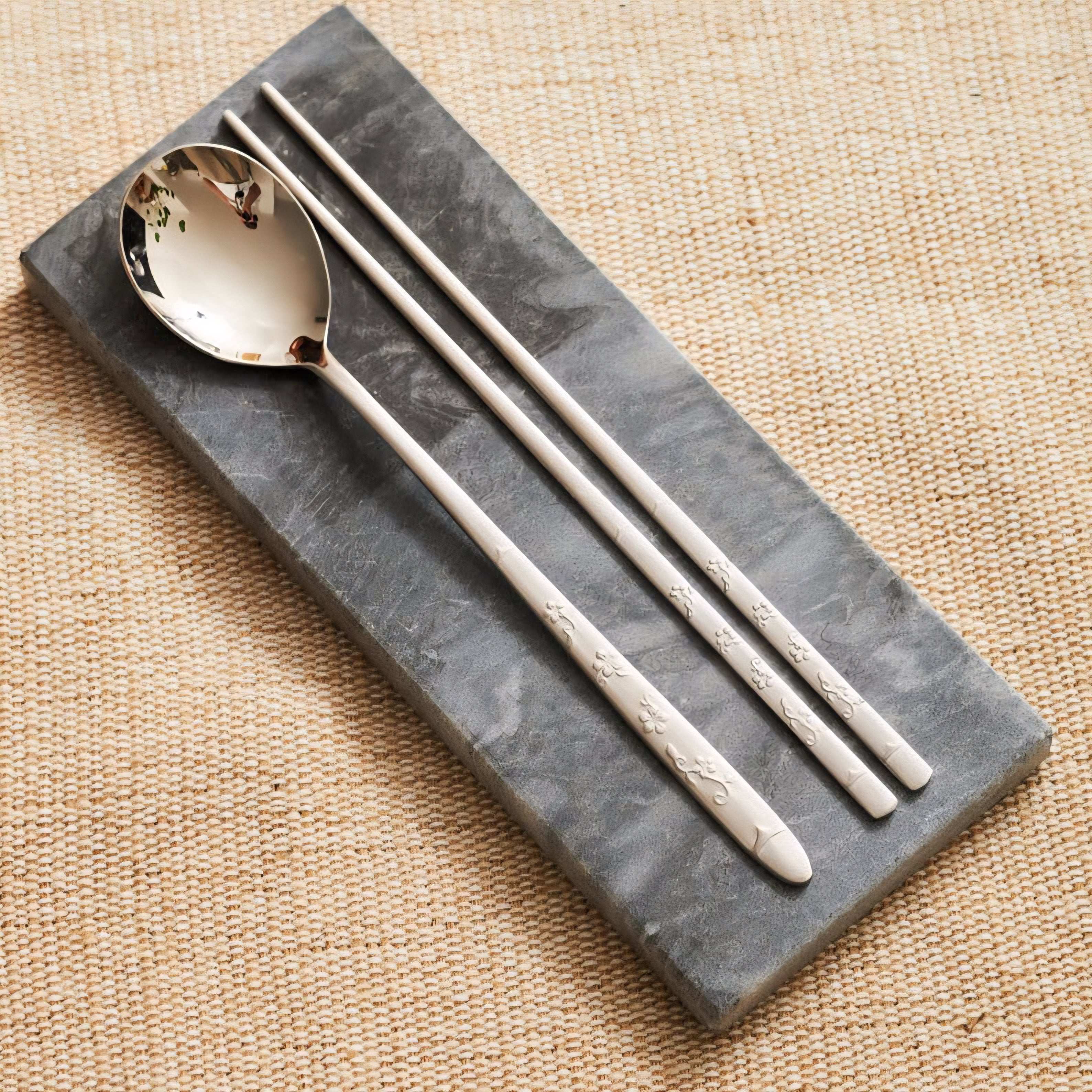 Korean Brass Chopsticks and Spoon Set